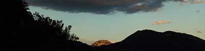 Bad weather over the Mytical Bugarach mountain, seen from the Brantalou, Quillan