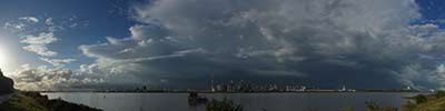 Huge thunderstorm moving away