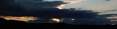 Sun peeps through the clouds in L'Espinet Vacances village