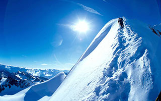 De laatste meters naar de top van de Wildspitze