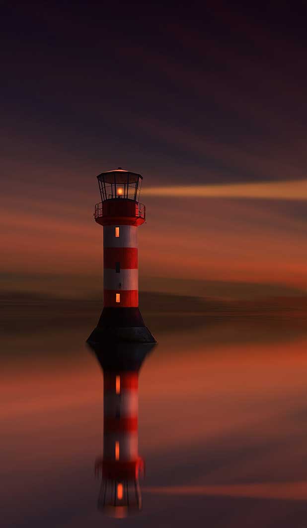 lighthouse at sunset