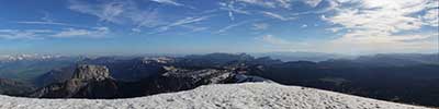 view from the summit of the Grand Veymont, highest point of the Vercors Massif, France