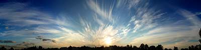 Cirrus clouds look like a crown around the sun