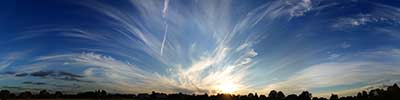 Cirrus clouds look like a crown around the sun