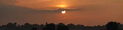 partially cloud coverede sunset in Kapellen, Belgium